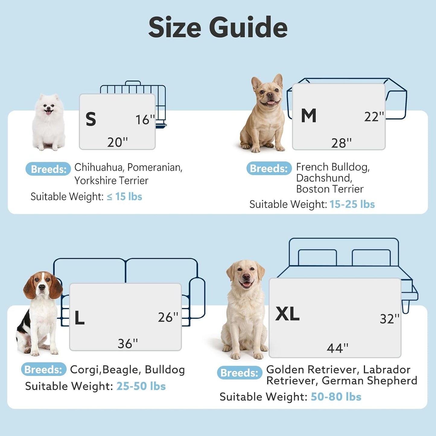Cooling Mat for Dogs, Q-Max>0.5 Instant Temp Drop Dog Cooling Mats for Puppy & Cats, Cooling Pad for Dog - Indoor Outdoor Travel Use, Snag Resistant,Machine Washable & Anti-Slip, 20"X16" Grey