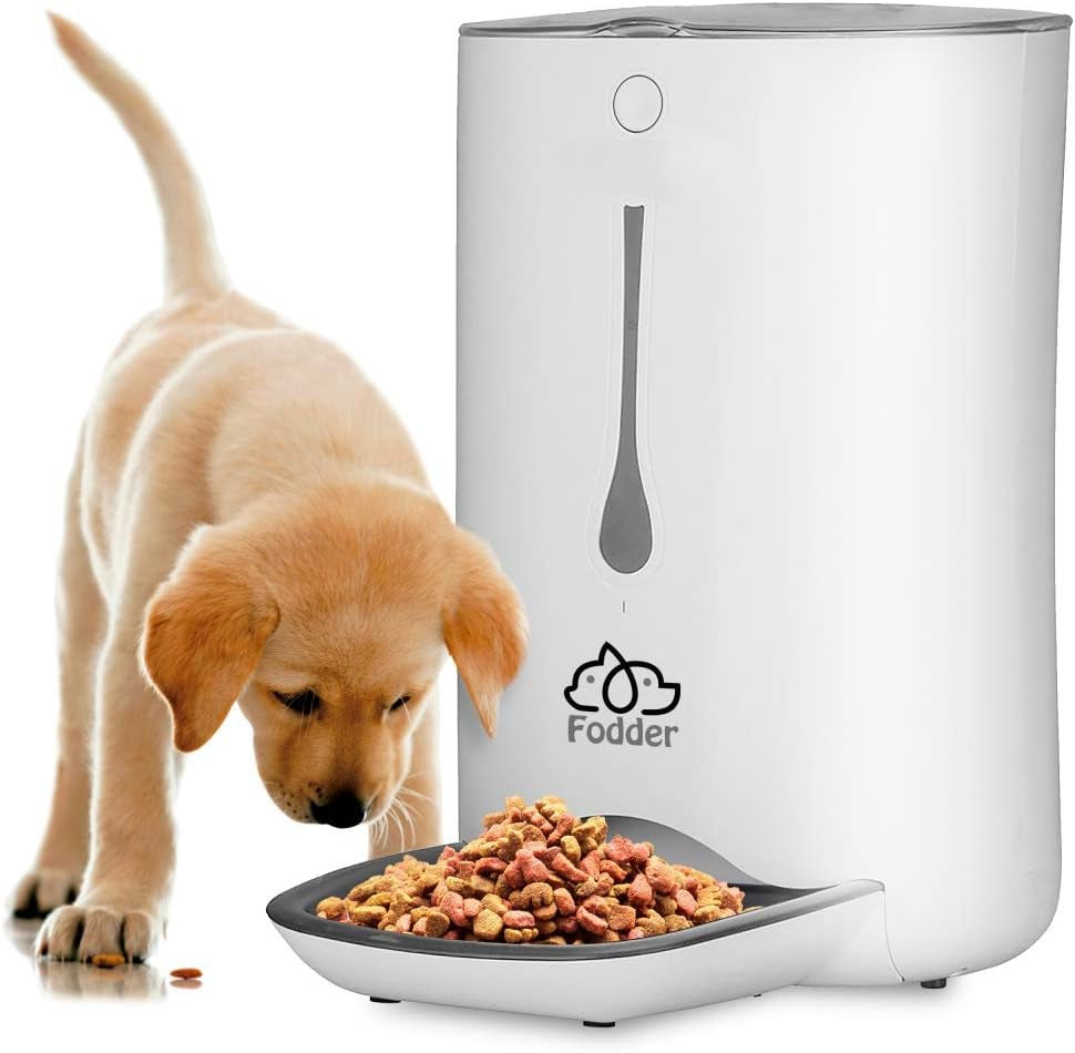 Automatic Dog Feeder, Programmable Dispenser with Voice Recording, Adjustable Dispense, LCD Display, Cat Feeder Automatic for Optimal Feeding Schedule