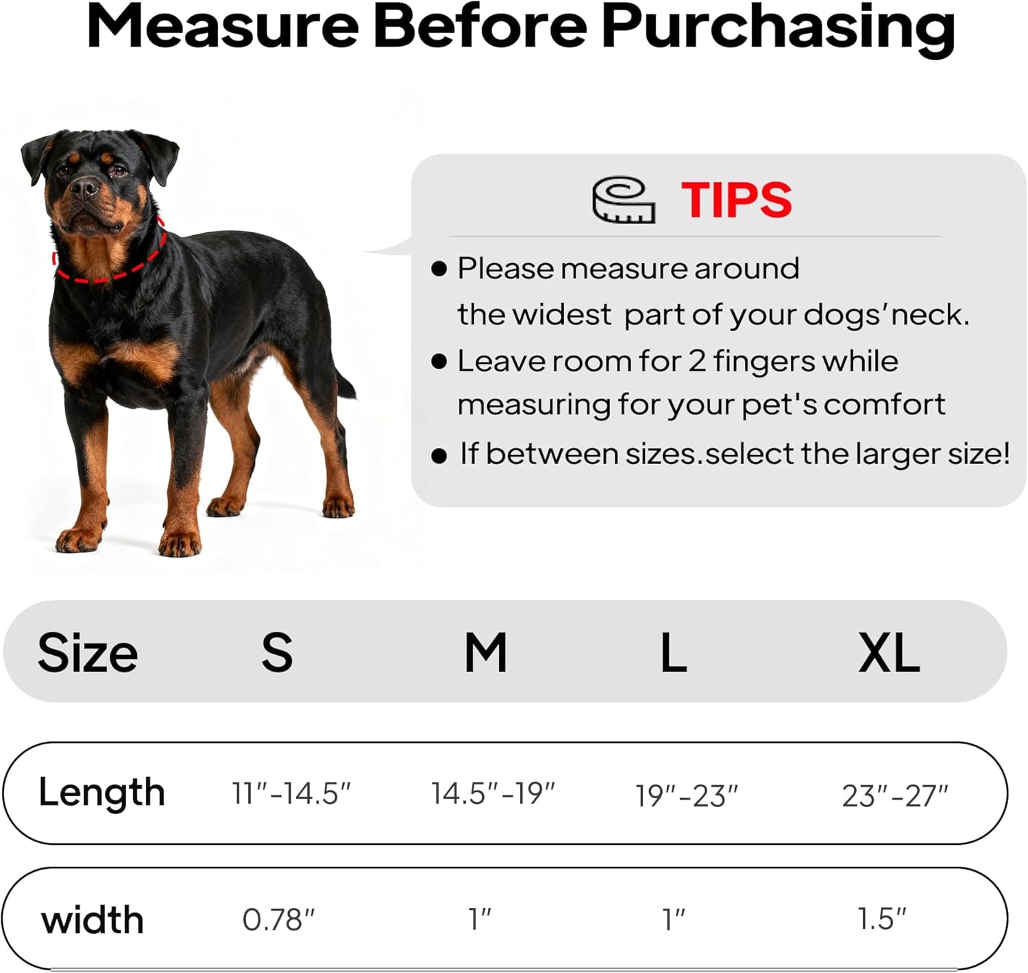 Dog Collar with Metal Buckle, Heavy Duty Dog Collar with Soft Neoprene Padded, Adjustable Reflective Nylon Dog Collars for Small Medium Large Dogs, Red,S
