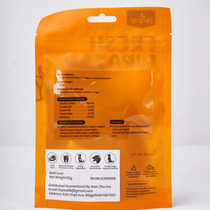 Likable Beef Liver Dog Treats – High Protein (50%) Natural Training Snacks for Dogs, Nutrient-Rich Single Ingredient Rewards, Supports Muscle, Skin & Coat Health, All Natural, Dental Treats for Dogs, No Preservatives, Healthy Meaty Dog Chews, 50G Outdoorf