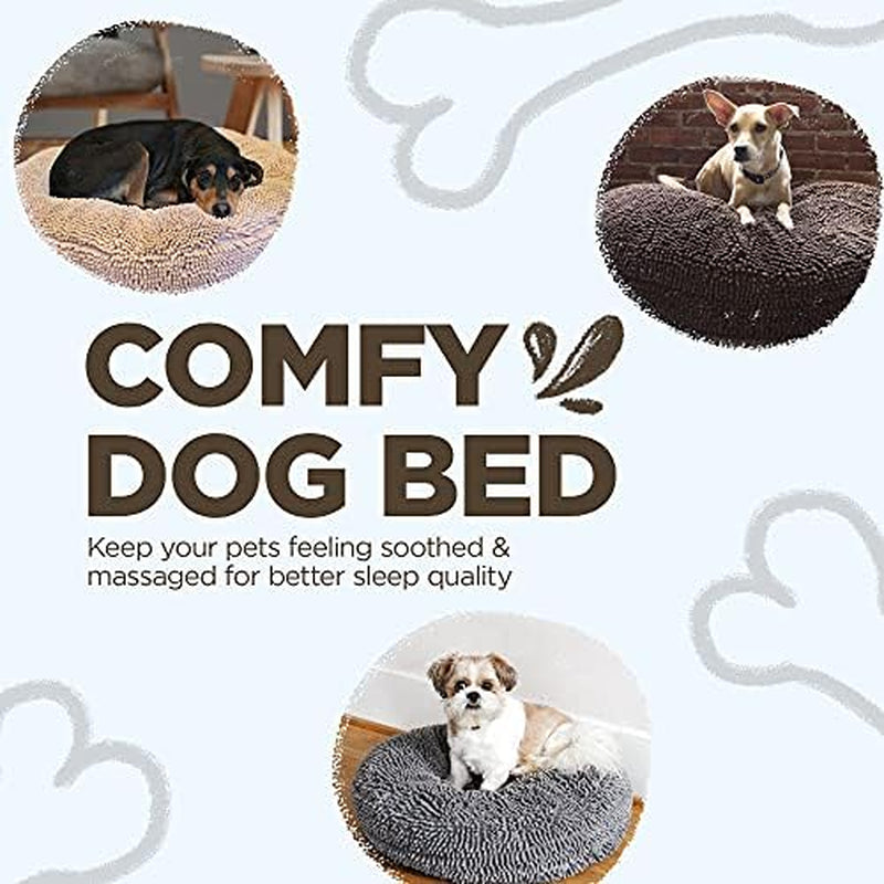 Soggy Doggy Super Snoozer round Dog Bed, Dark Chocolate, Medium 24"X24"X6" | Removable, Zip-Off Washable Cover; Plush round Design; for Small to Large Breeds; Car & Living Room Use
