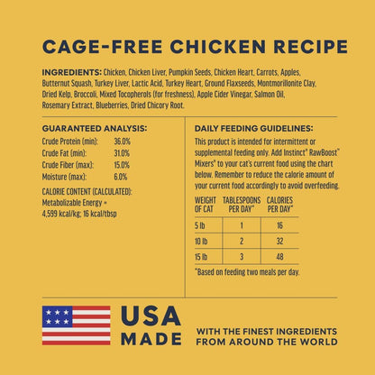 Raw Boost Mixers Freeze Dried Raw Cat Food Topper, Grain Free Cat Food Topper 6 Ounce (Pack of 1) | Freeze-Dried Raw Meal Topper or Treat, Cage-Free Chicken, Non-Gmo Fruits & Vegetables, Adds Nutrition & Flavor