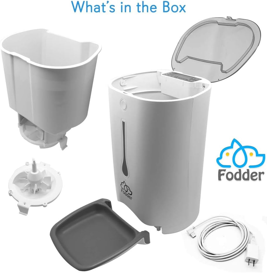 Automatic Dog Feeder, Programmable Dispenser with Voice Recording, Adjustable Dispense, LCD Display, Cat Feeder Automatic for Optimal Feeding Schedule