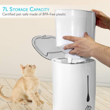 Automatic Dog Feeder, Programmable Dispenser with Voice Recording, Adjustable Dispense, LCD Display, Cat Feeder Automatic for Optimal Feeding Schedule