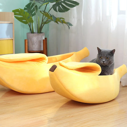 Banana Cat Bed House Funny Cute Cozy Cat Mat Beds Warm Durable Portable Pet Basket Kennel Dog Cushion Cat Pet Supplies ﻿