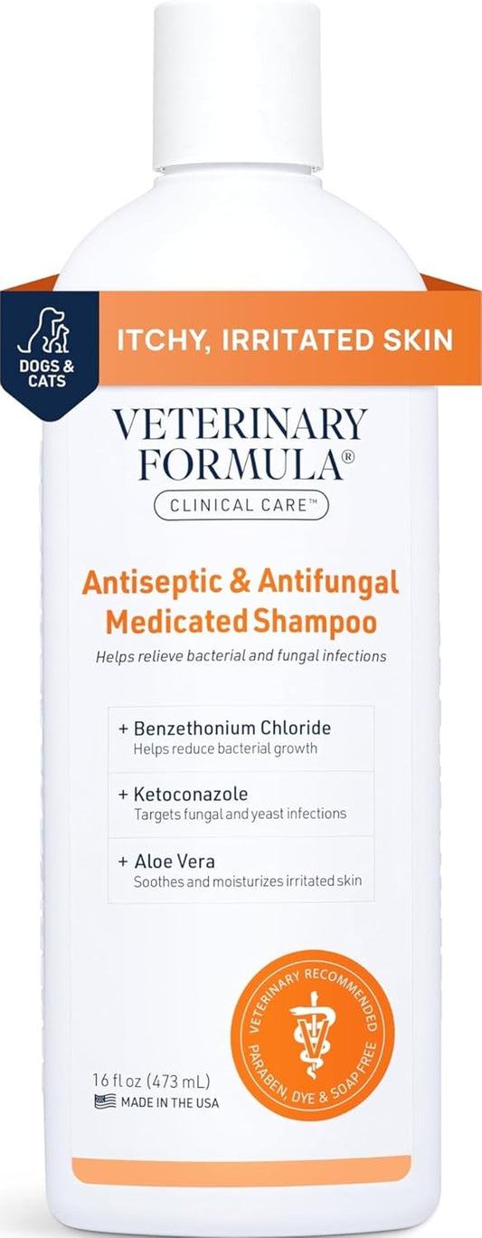 Clinical Care Antiseptic & Antifungal Shampoo, 16 Oz | Medicated Formula Helps Alleviate Scaly, Greasy and Red Skin; Free from Parabens, Dyes and Soap