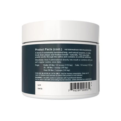 Sea-Dent Anti-Plaque Powder - Dog Dental Powder for Teeth & Gum Support - Organic Kelp & Plant Enzymes for Dogs & Cats