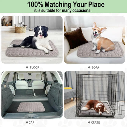 Extra Large Dog Crate Mat,48 X 36 Inch Dog Kennel Mat with Anti-Slip Bottom, Washable Soft Corduroy Dog Mat with Three-Dimensional Texture and Durable Fine Hemming