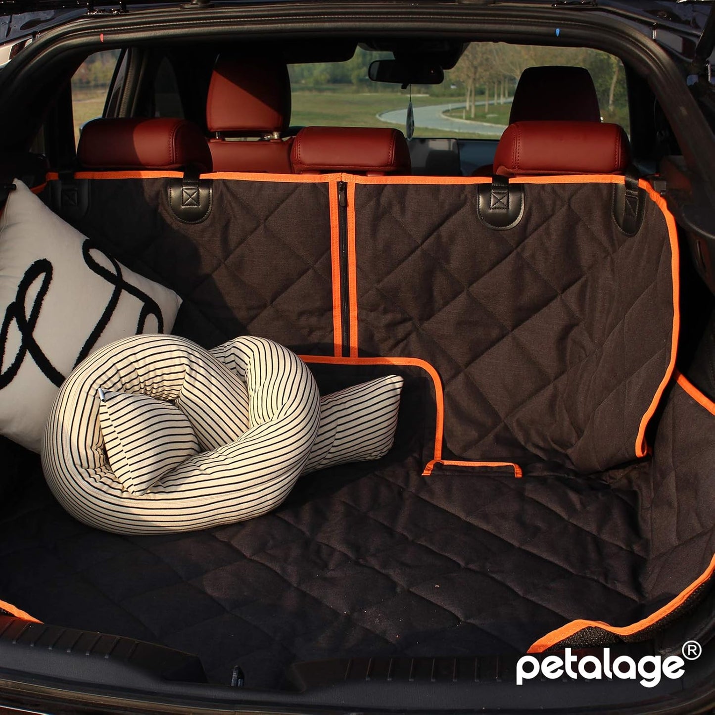 Car Seat Protector, 52” X 50“ for for Familay Car & Regular Suvs, 600D Heavy Duty Car Seat Cover Waterproof Dog Car Seat Cover for Back Seat, Scratch Proof Nonslip Seat Cover for Dogs in Car