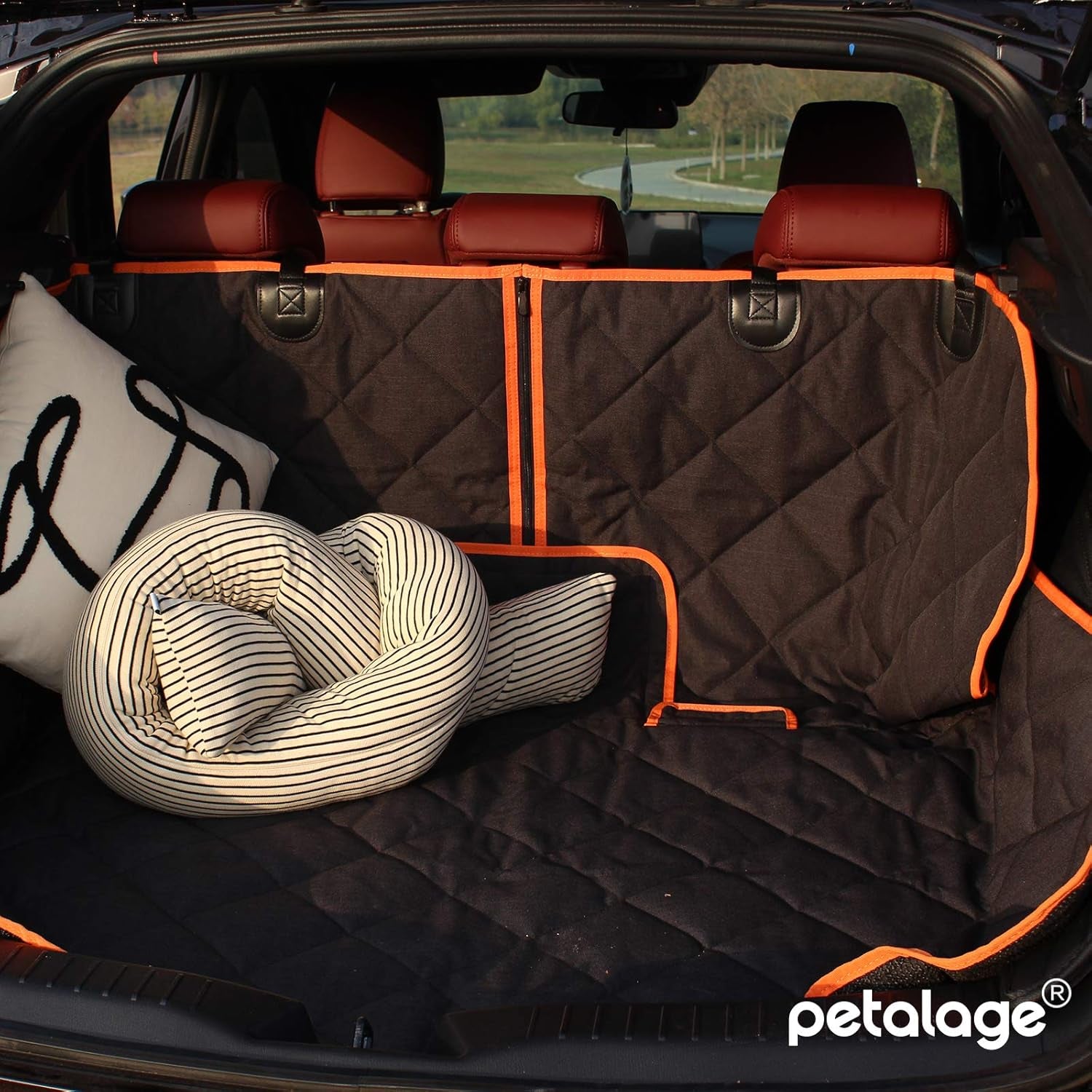Car Seat Protector, 52” X 50“ for for Familay Car & Regular Suvs, 600D Heavy Duty Car Seat Cover Waterproof Dog Car Seat Cover for Back Seat, Scratch Proof Nonslip Seat Cover for Dogs in Car