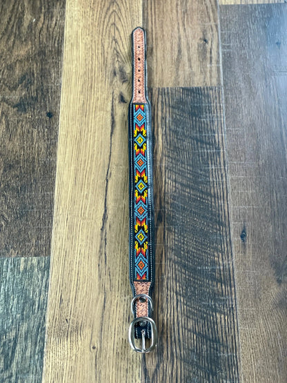 Dodger Trail Handcrafted Padded Beaded Dog Collar