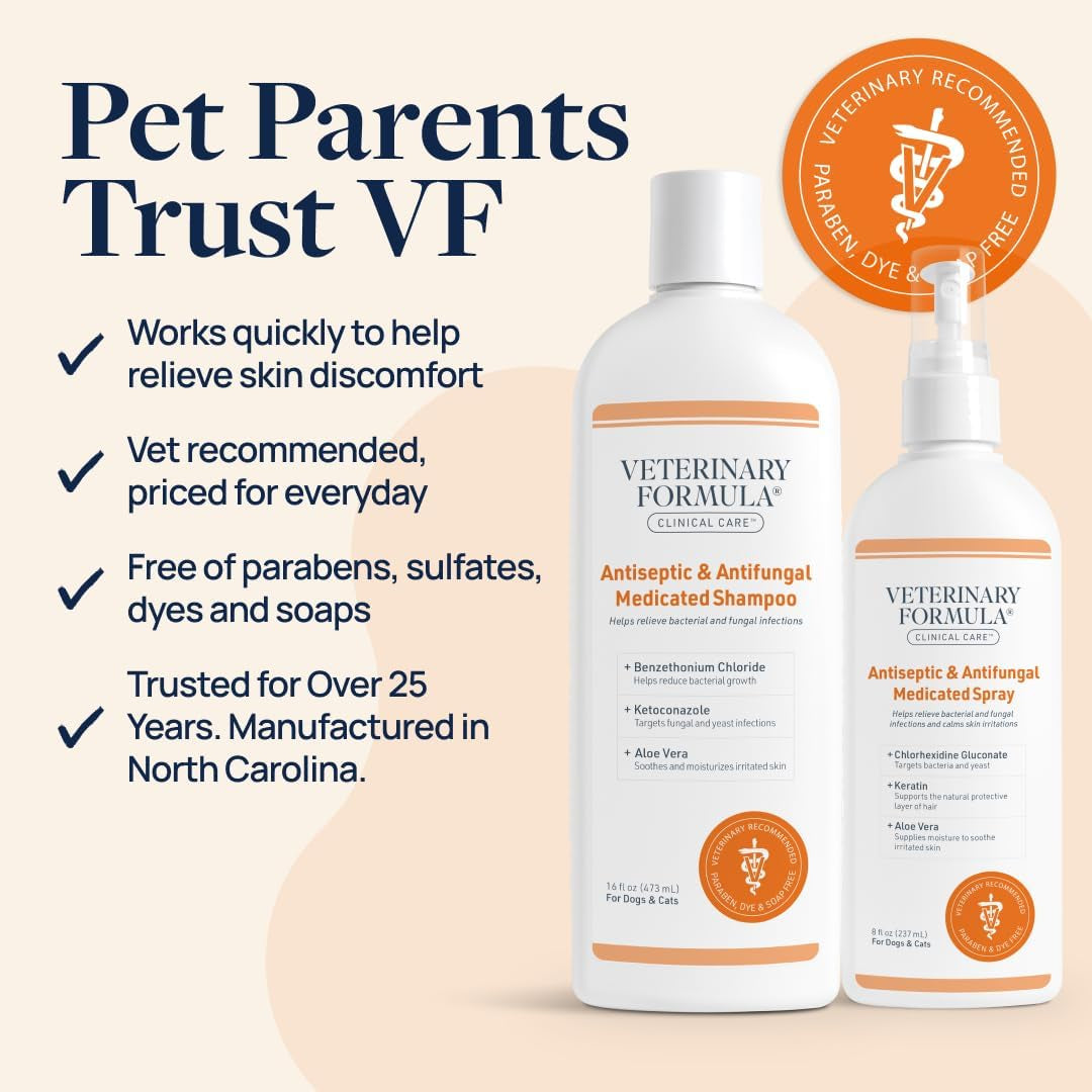 Clinical Care Antiseptic & Antifungal Shampoo, 16 Oz | Medicated Formula Helps Alleviate Scaly, Greasy and Red Skin; Free from Parabens, Dyes and Soap