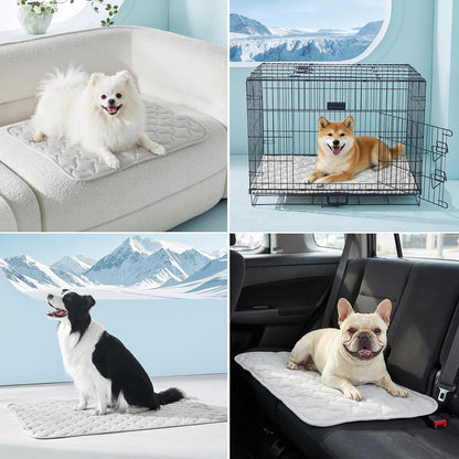 Cooling Mat for Dogs, Q-Max>0.5 Instant Temp Drop Dog Cooling Mats for Puppy & Cats, Cooling Pad for Dog - Indoor Outdoor Travel Use, Snag Resistant，Machine Washable & Anti-Slip, 20"X16" Grey