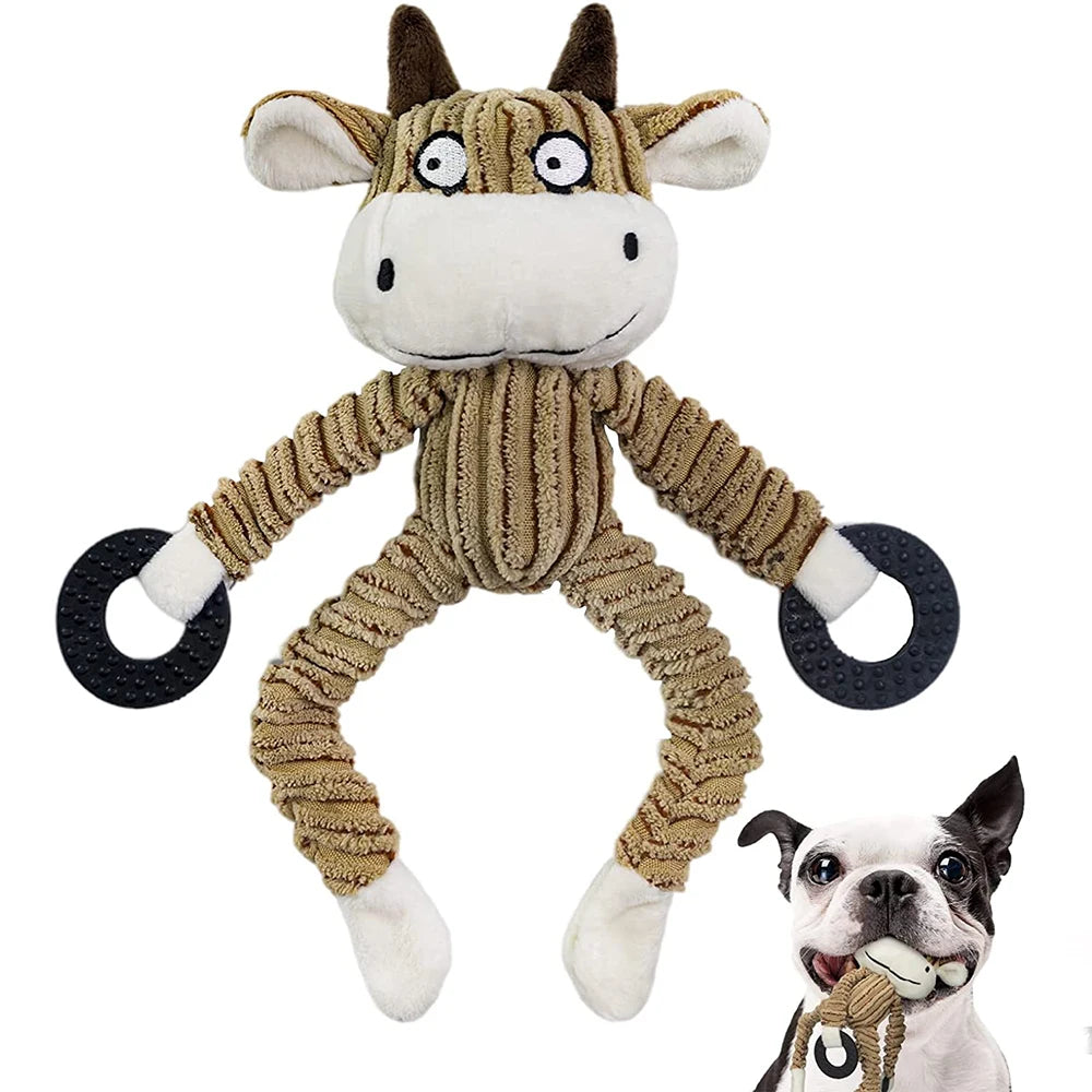 Delight Your Pup with Our Plush Squeaky Chew Toys - Perfect for Teething and Interactive Play!
