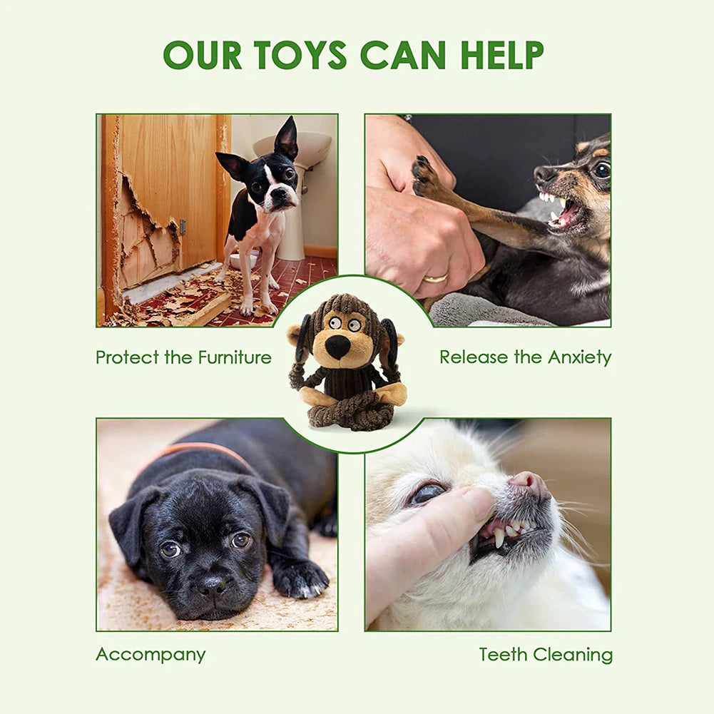 Delight Your Pup with Our Plush Squeaky Chew Toys - Perfect for Teething and Interactive Play!