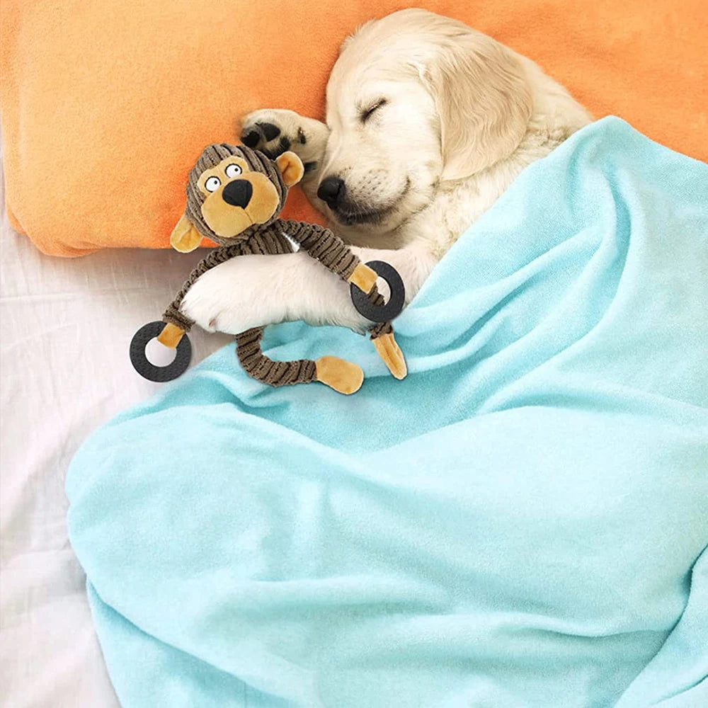 Delight Your Pup with Our Plush Squeaky Chew Toys - Perfect for Teething and Interactive Play!