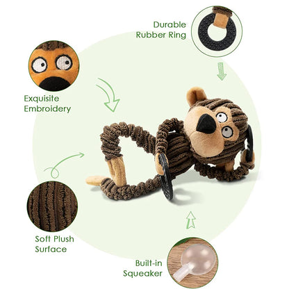 Delight Your Pup with Our Plush Squeaky Chew Toys - Perfect for Teething and Interactive Play!