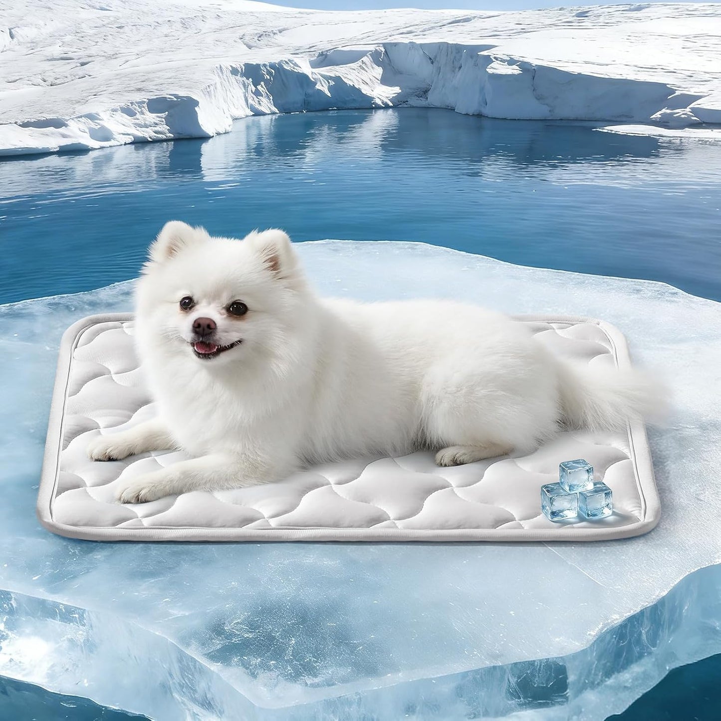 Cooling Mat for Dogs, Q-Max>0.5 Instant Temp Drop Dog Cooling Mats for Puppy & Cats, Cooling Pad for Dog - Indoor Outdoor Travel Use, Snag Resistant，Machine Washable & Anti-Slip, 20"X16" Grey