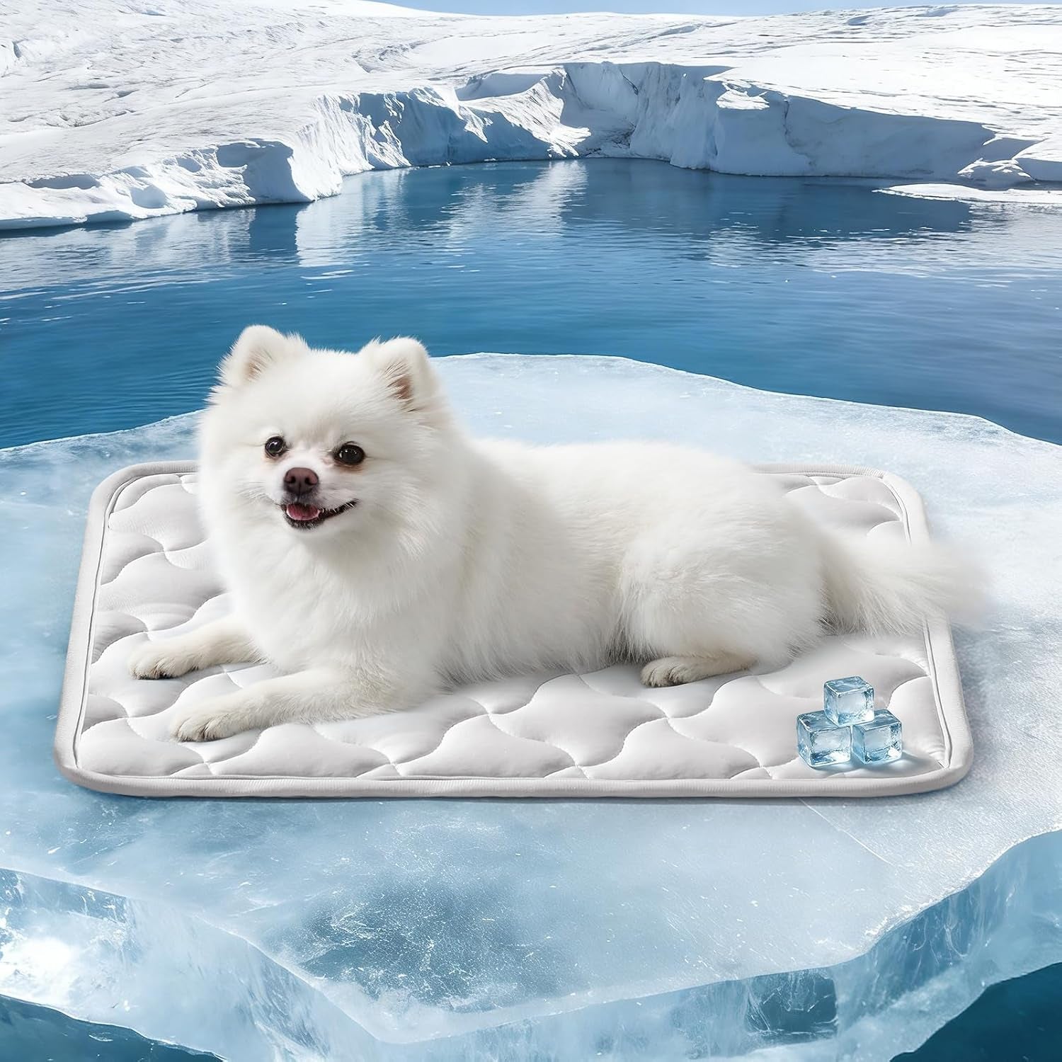 Cooling Mat for Dogs, Q-Max>0.5 Instant Temp Drop Dog Cooling Mats for Puppy & Cats, Cooling Pad for Dog - Indoor Outdoor Travel Use, Snag Resistant，Machine Washable & Anti-Slip, 20"X16" Grey