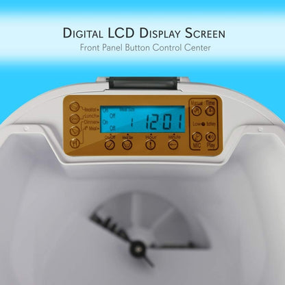 Automatic Dog Feeder, Programmable Dispenser with Voice Recording, Adjustable Dispense, LCD Display, Cat Feeder Automatic for Optimal Feeding Schedule