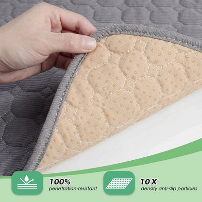 Extra Large Dog Crate Mat,48 X 36 Inch Dog Kennel Mat with Anti-Slip Bottom, Washable Soft Corduroy Dog Mat with Three-Dimensional Texture and Durable Fine Hemming