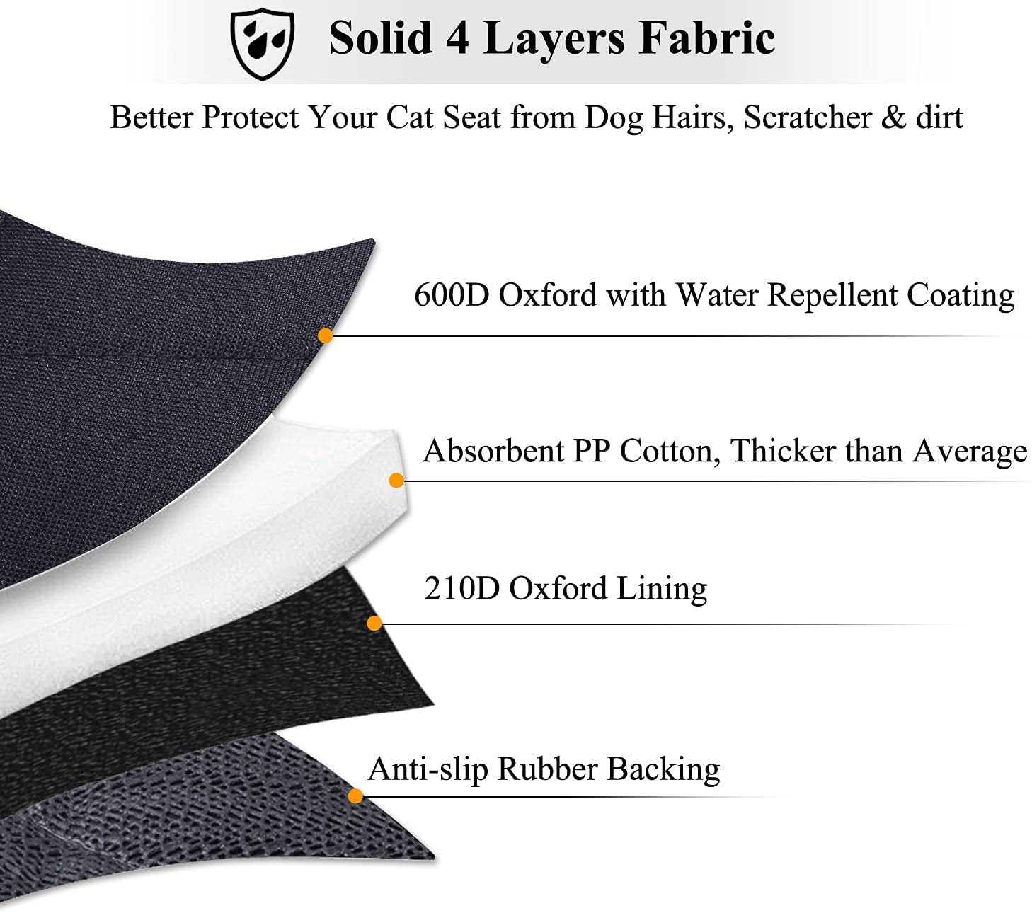 Dog Seat Cover Pet Seat Protector, Standard, Heather Khaki | Backseat Cover for Car Suv & Truck, Back Rear Backseat Bench Protector