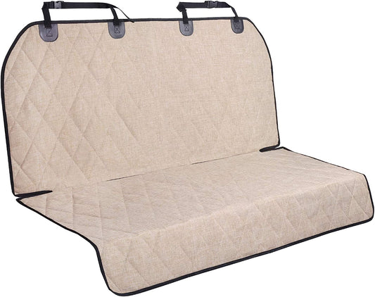 Dog Seat Cover Pet Seat Protector, Standard, Heather Khaki | Backseat Cover for Car Suv & Truck, Back Rear Backseat Bench Protector