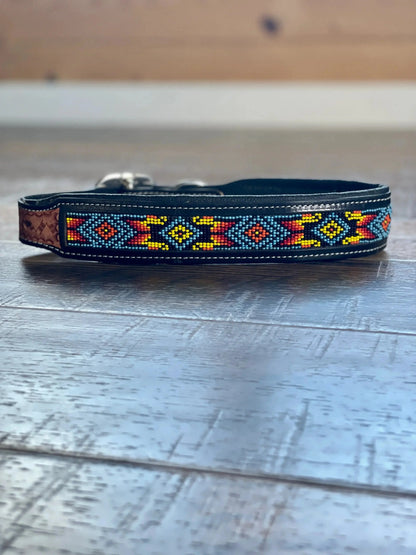 Dodger Trail Handcrafted Padded Beaded Dog Collar