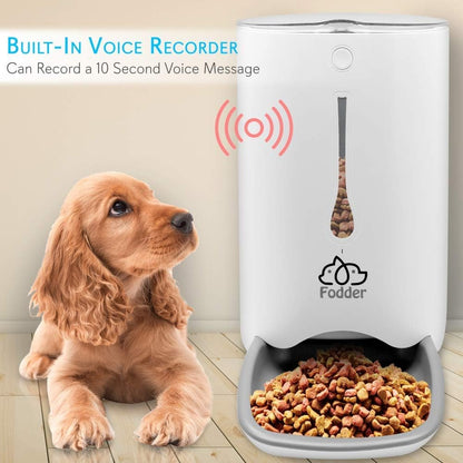 Automatic Dog Feeder, Programmable Dispenser with Voice Recording, Adjustable Dispense, LCD Display, Cat Feeder Automatic for Optimal Feeding Schedule